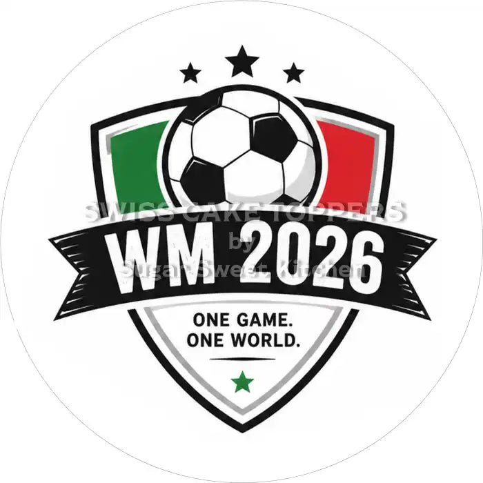 Cooler Fussball WM -Tortenaufleger1 - personalisierbar - Fondant- Torten- & Cupcakeaufleger Sugar Sweet Kitchen