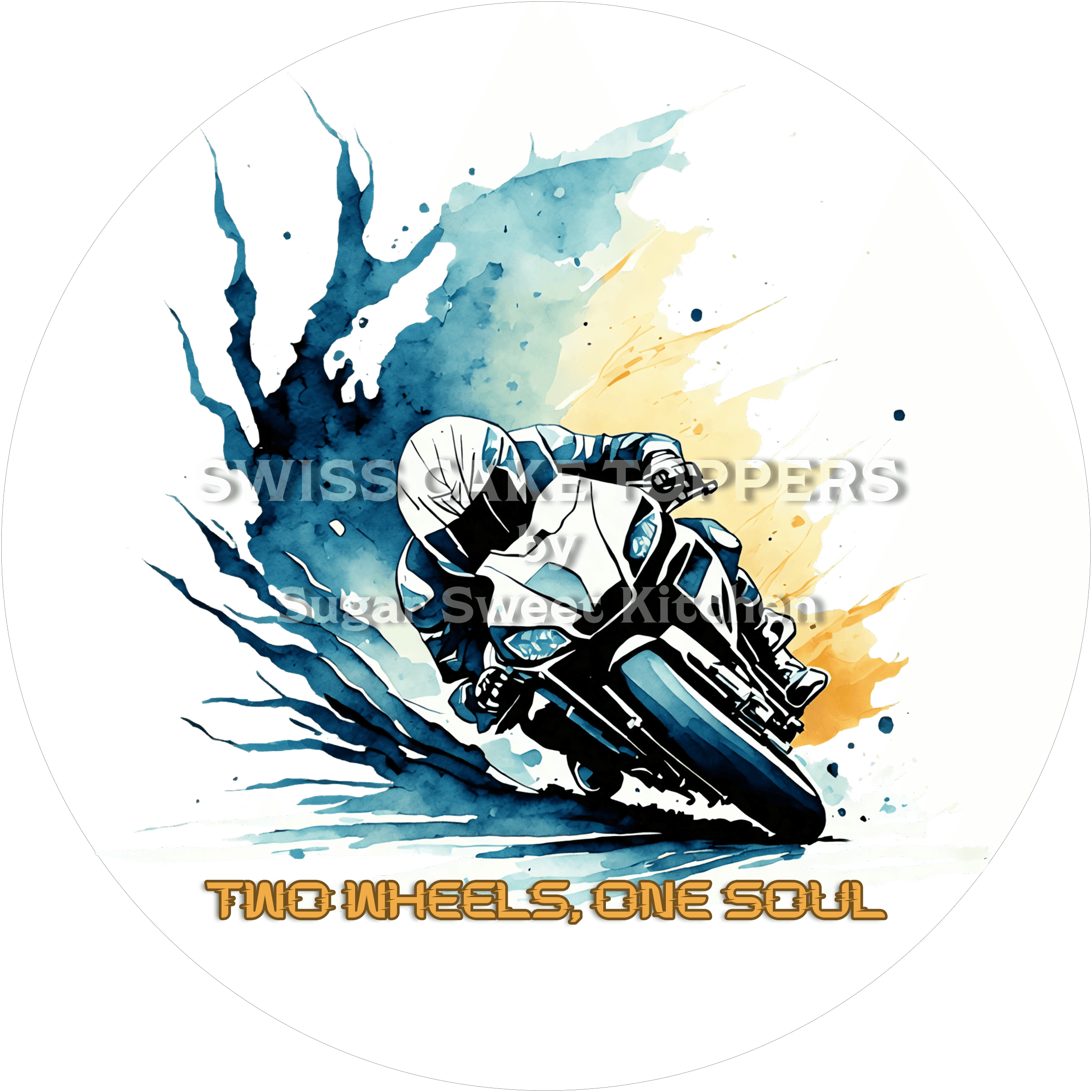 Cooler Motorrad-Tortenaufleger3 - personalisierbar - Fondant- Torten- & Cupcakeaufleger Sugar Sweet Kitchen