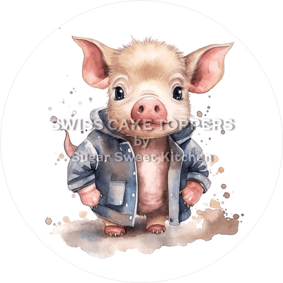 Cooler Schweinchen-Tortenaufleger3 - personalisierbar