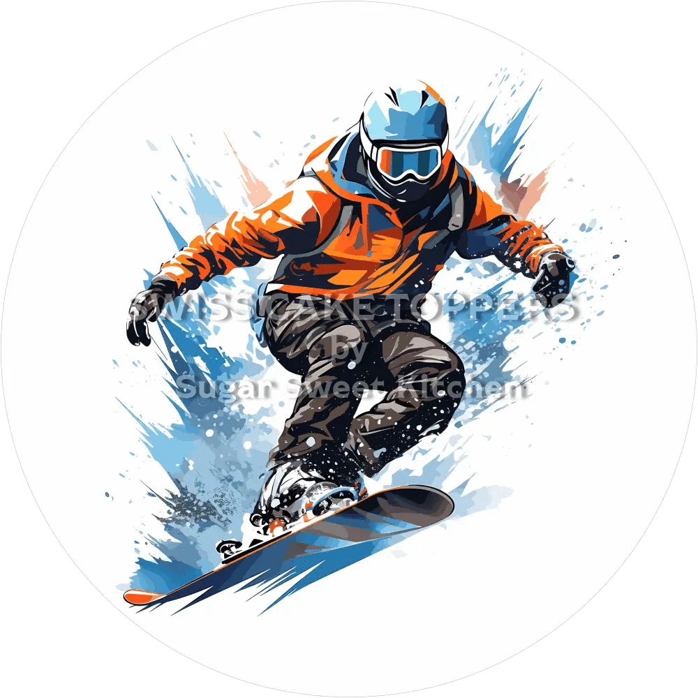 Cooler Snowboard-Tortenaufleger4 - personalisierbar - Fondant- Torten- & Cupcakeaufleger Sugar Sweet Kitchen