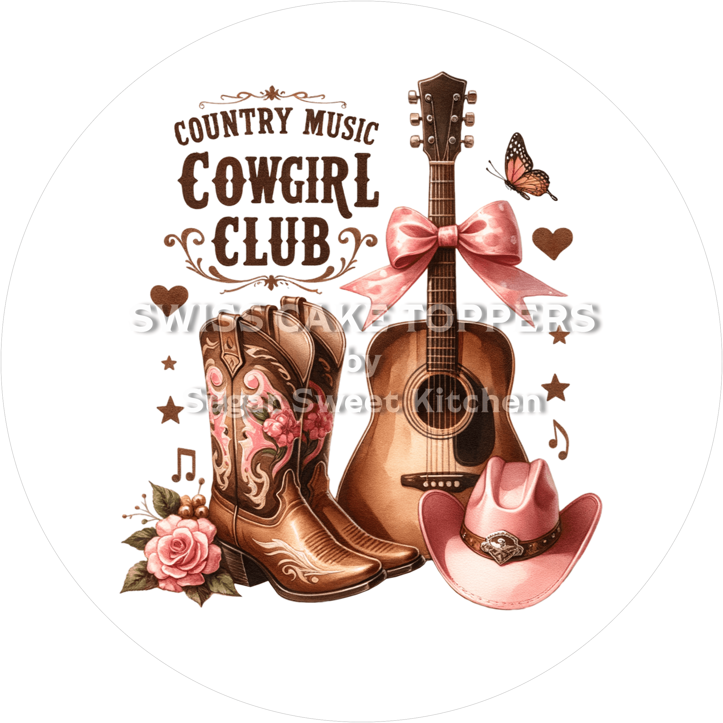 Country Tortenaufleger Musik5 - personalisierbar - Fondant- Torten- & Cupcakeaufleger Sugar Sweet Kitchen