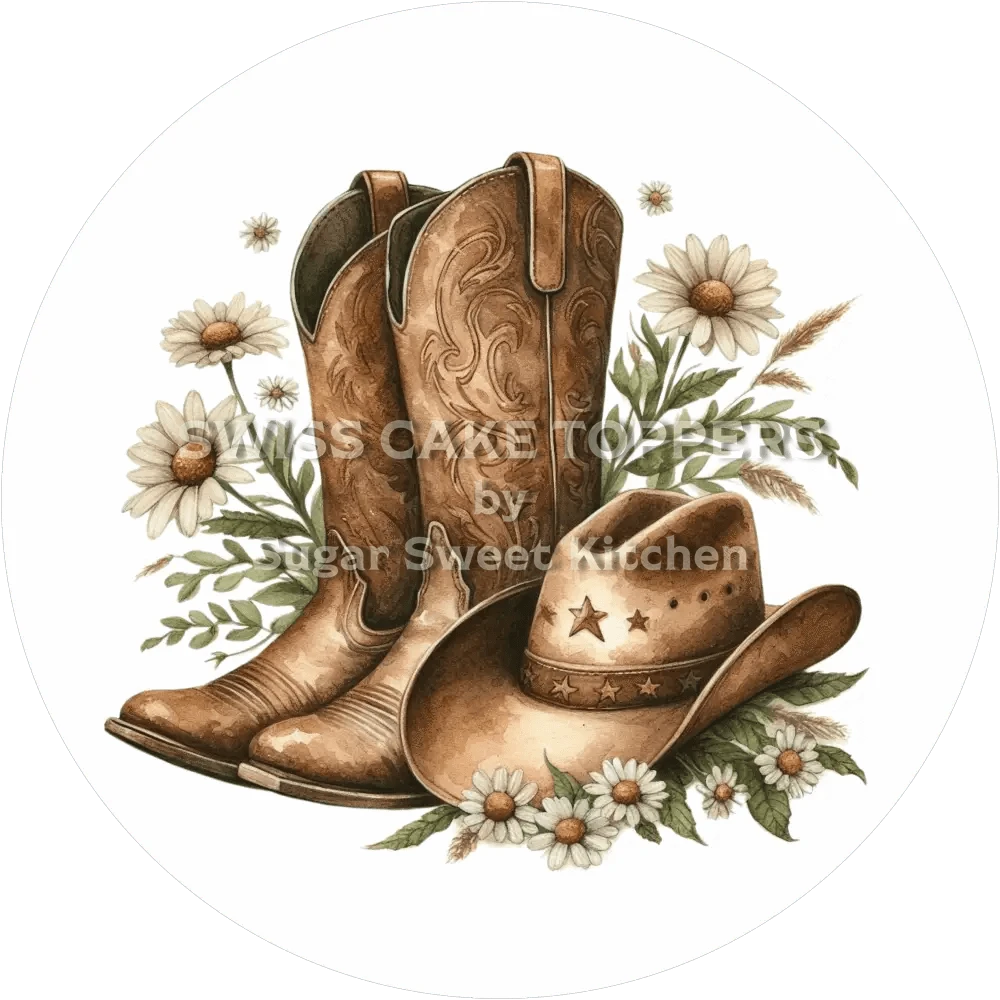 Cowboy Style-Tortenaufleger5 - personalisierbar - Fondant- Torten- & Cupcakeaufleger Sugar Sweet Kitchen