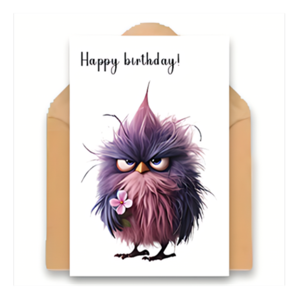 Crazy Bird Geburtstagskarte mit Umschlag3 / 1Stk. - Karten Sugar Sweet Kitchen
