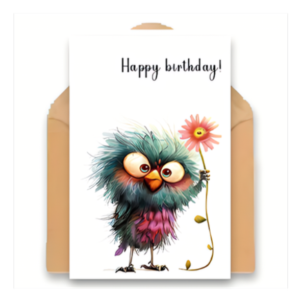Crazy Bird Geburtstagskarte mit Umschlag4 / 1Stk. - Karten Sugar Sweet Kitchen
