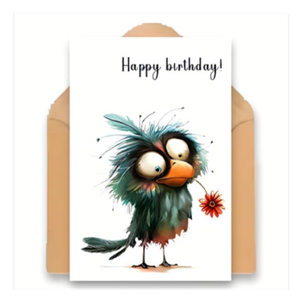 Crazy Bird Geburtstagskarte mit Umschlag6 / 1Stk. - Karten Sugar Sweet Kitchen