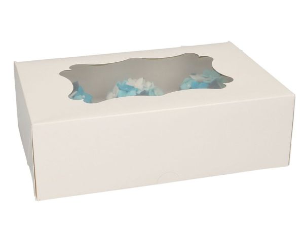 Cupcake-Box weiss für 6/12 Cupcakes FC / 1Stk. - Verpackungen Sugar Sweet Kitchen