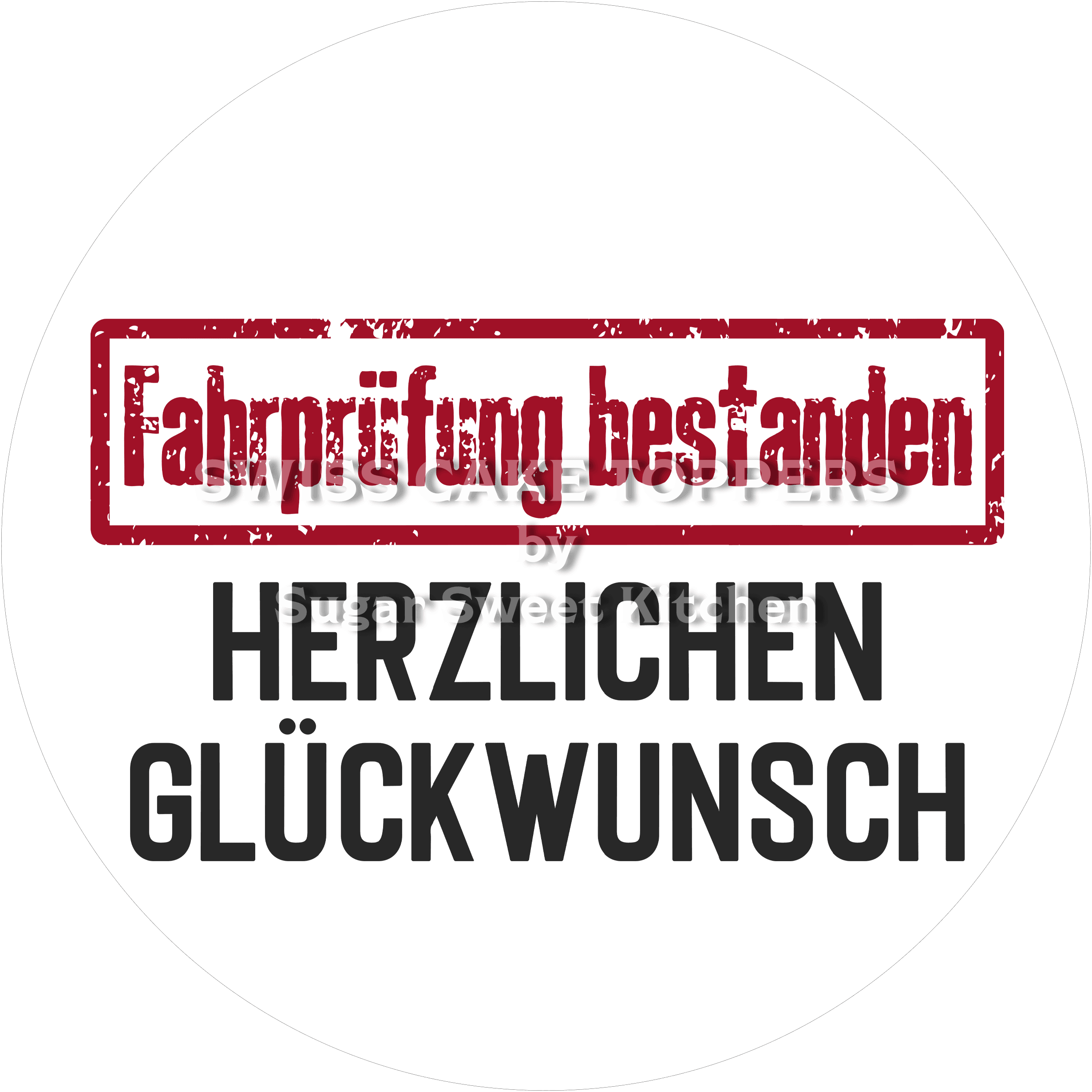 Dekorativer Auto-Führerschein-Tortenaufleger3 - personalisierbar - Fondant- Torten- & Cupcakeaufleger Sugar Sweet