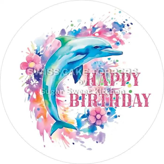 Delfin Geburtstags-Tortenaufleger8 – essbar & personalisierbar - Fondant- Torten- Cupcakeaufleger Sugar Sweet Kitchen