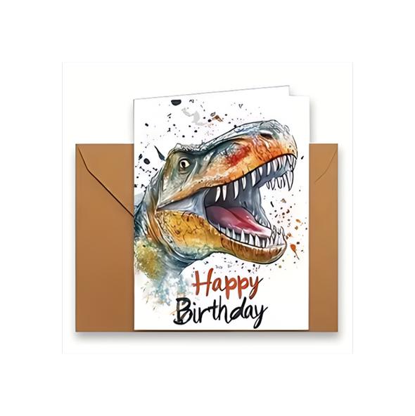 Dinosaurier Geburtstagskarte mit Umschlag2 / 1Stk. - Karten Sugar Sweet Kitchen