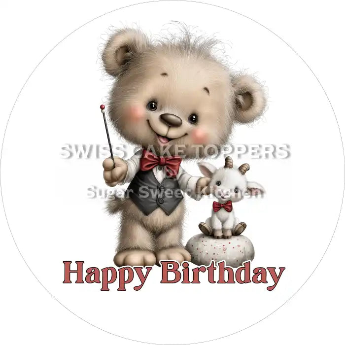 Tortenaufleger Geburtstag Dirigent 03 – essbar & personalisierbar - Fondant- Torten- Cupcakeaufleger Sugar Sweet Kitchen