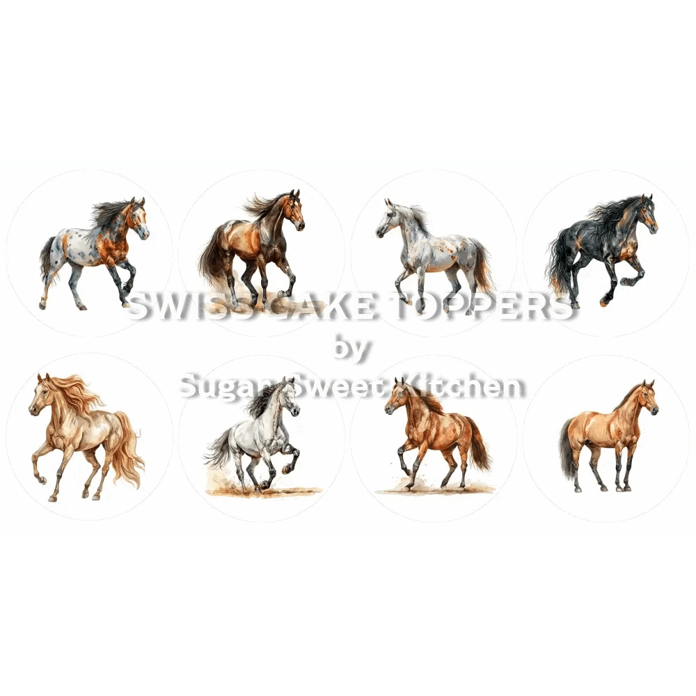 Edle Pferde-Cupcakes- & Dessertaufleger3 - personalisierbar - Fondant- Torten- Cupcakeaufleger Sugar Sweet Kitchen