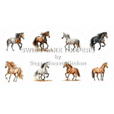 Edle Pferde-Cupcakes- & Dessertaufleger3 - personalisierbar