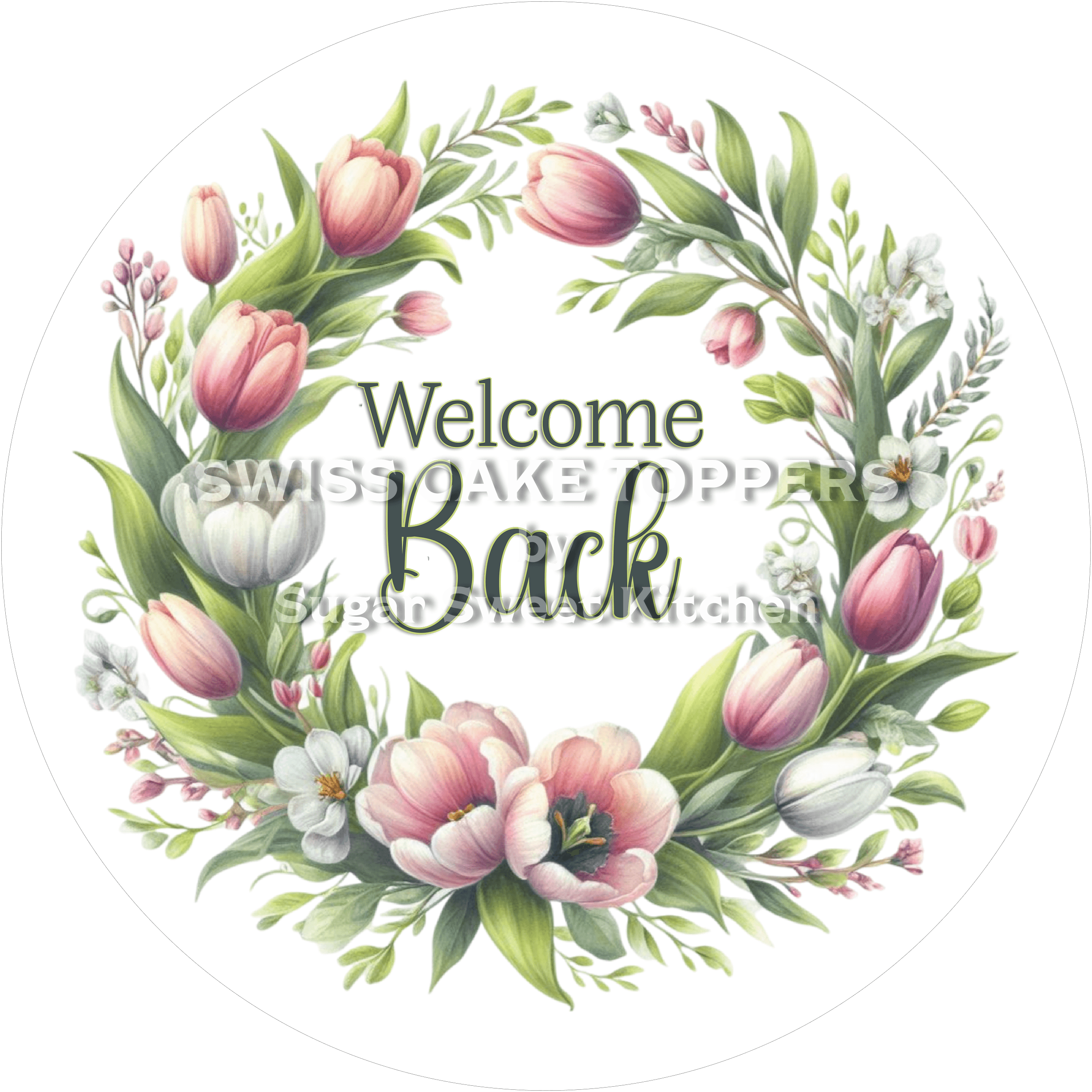 Einigartiger Welcome Back-Tortenaufleger 9 - personalisierbar - Fondant- Torten- & Cupcakeaufleger Sugar Sweet Kitchen