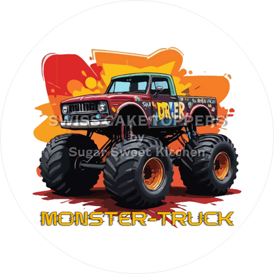 Einizigartiger Monster Truck-Tortenaufleger7  - personalisierbar
