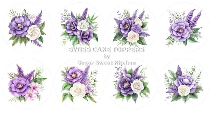 Einmalige Blumen-Cupcakes- & Dessertaufleger3 - Fondant- Torten- Cupcakeaufleger Sugar Sweet Kitchen