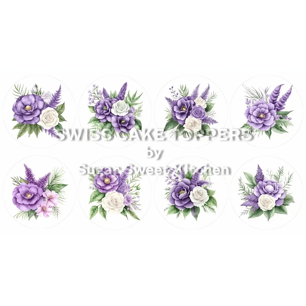 Einmalige Blumen-Cupcakes- & Dessertaufleger3 - personalisierbar - Fondant- Torten- Cupcakeaufleger Sugar Sweet Kitchen