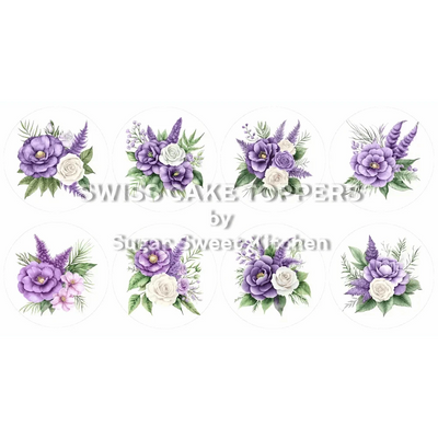 Einmalige Blumen-Cupcakes- & Dessertaufleger3 - personalisierbar