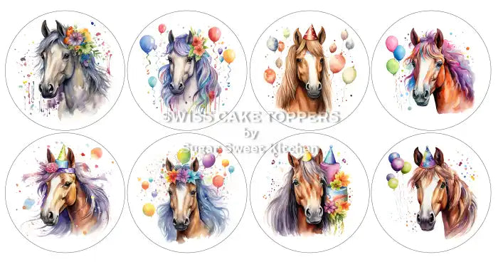 Einmalige Pferde-Cupcakes- & Dessertaufleger1 - personalisierbar - Fondant- Torten- Cupcakeaufleger Sugar Sweet Kitchen
