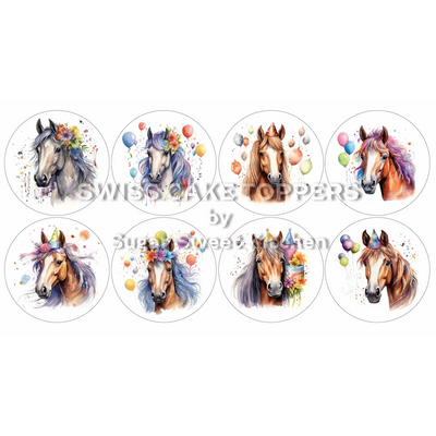 Einmalige Pferde-Cupcakes- & Dessertaufleger1 - personalisierbar