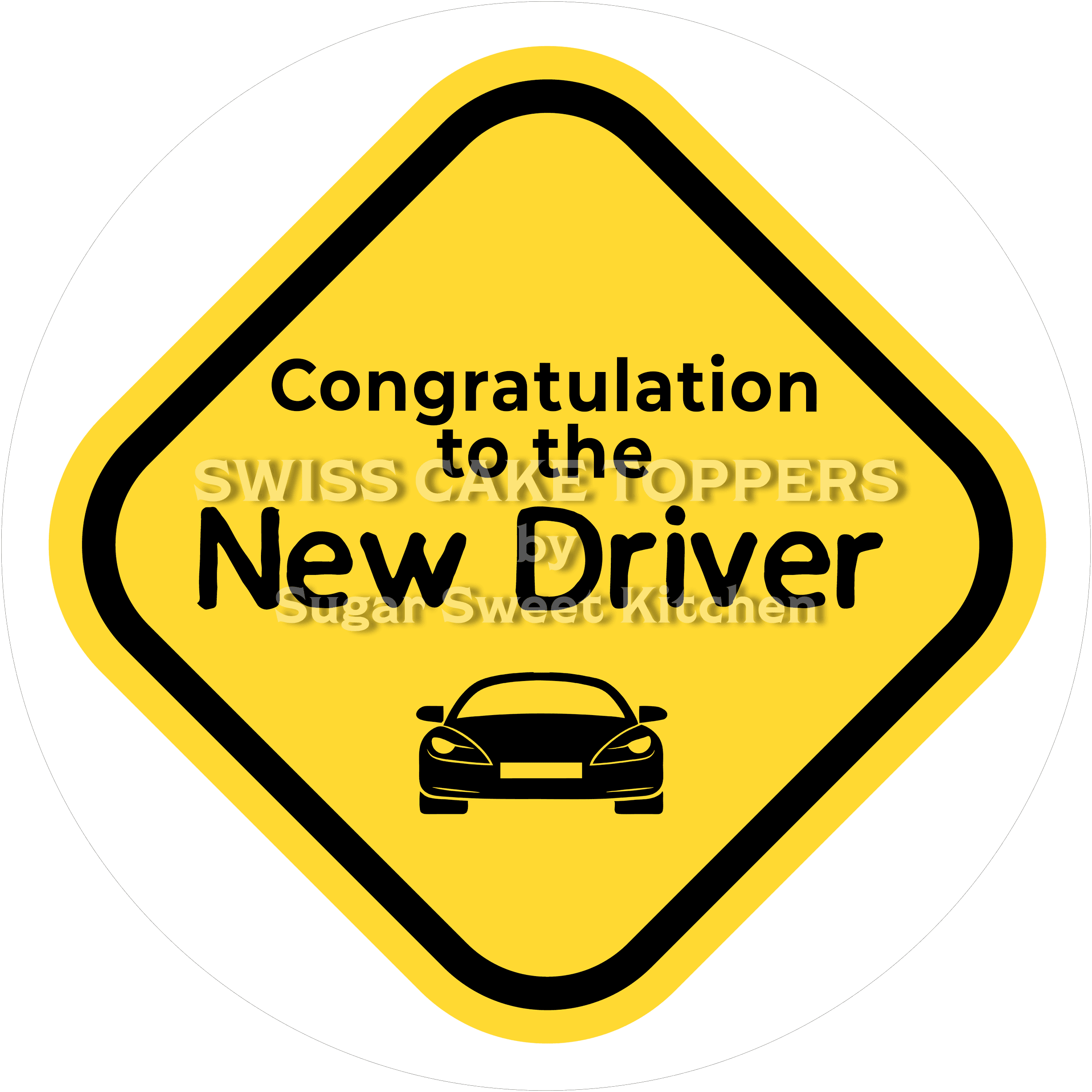 Einmaliger Auto-Führerschein-Tortenaufleger1 - personalisierbar - Fondant- Torten- & Cupcakeaufleger Sugar Sweet Kitchen
