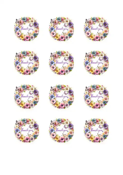 Tortenaufleger Danke Thank You 01 - essbar & personalisierbar - Fondant- Torten- Cupcakeaufleger Sugar Sweet Kitchen