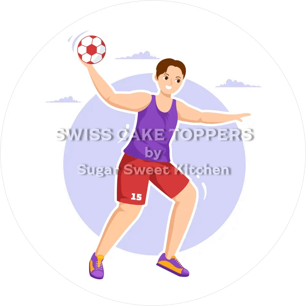 Einmaliger Handball-Tortenaufleger2 - personalisierbar - Fondant- Torten- & Cupcakeaufleger Sugar Sweet Kitchen