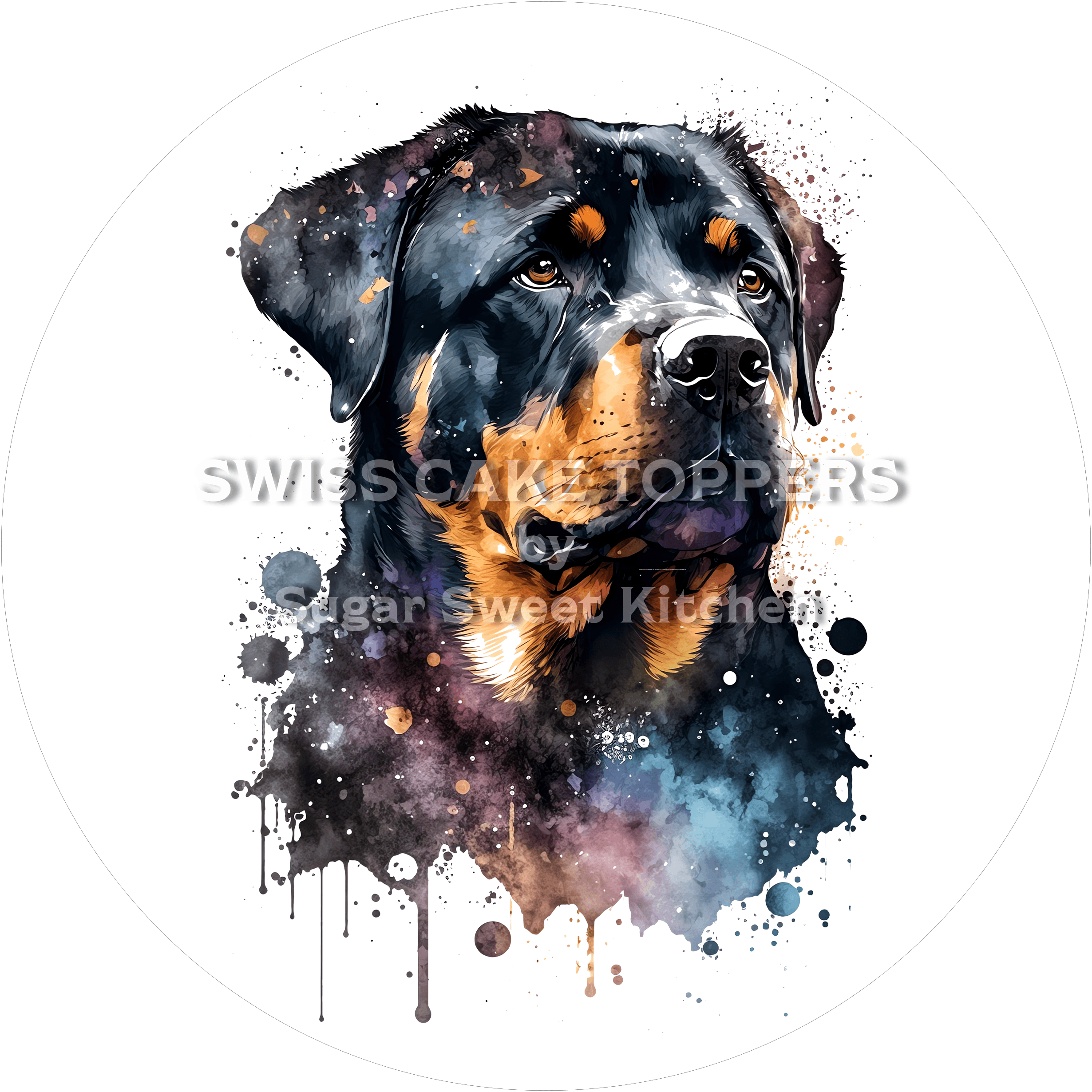 Einmaliger Hunde-Tortenaufleger8 - personalisierbar - Fondant- Torten- & Cupcakeaufleger Sugar Sweet Kitchen