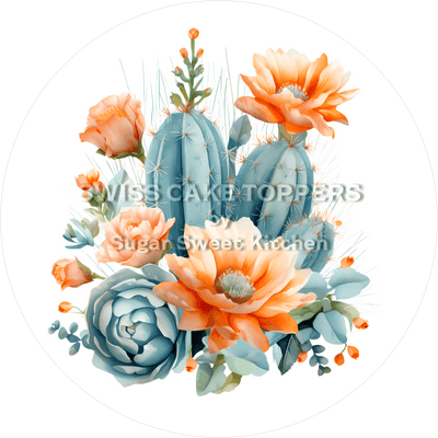 Einmaliger Kakteen-Tortenaufleger3 - personalisierbar