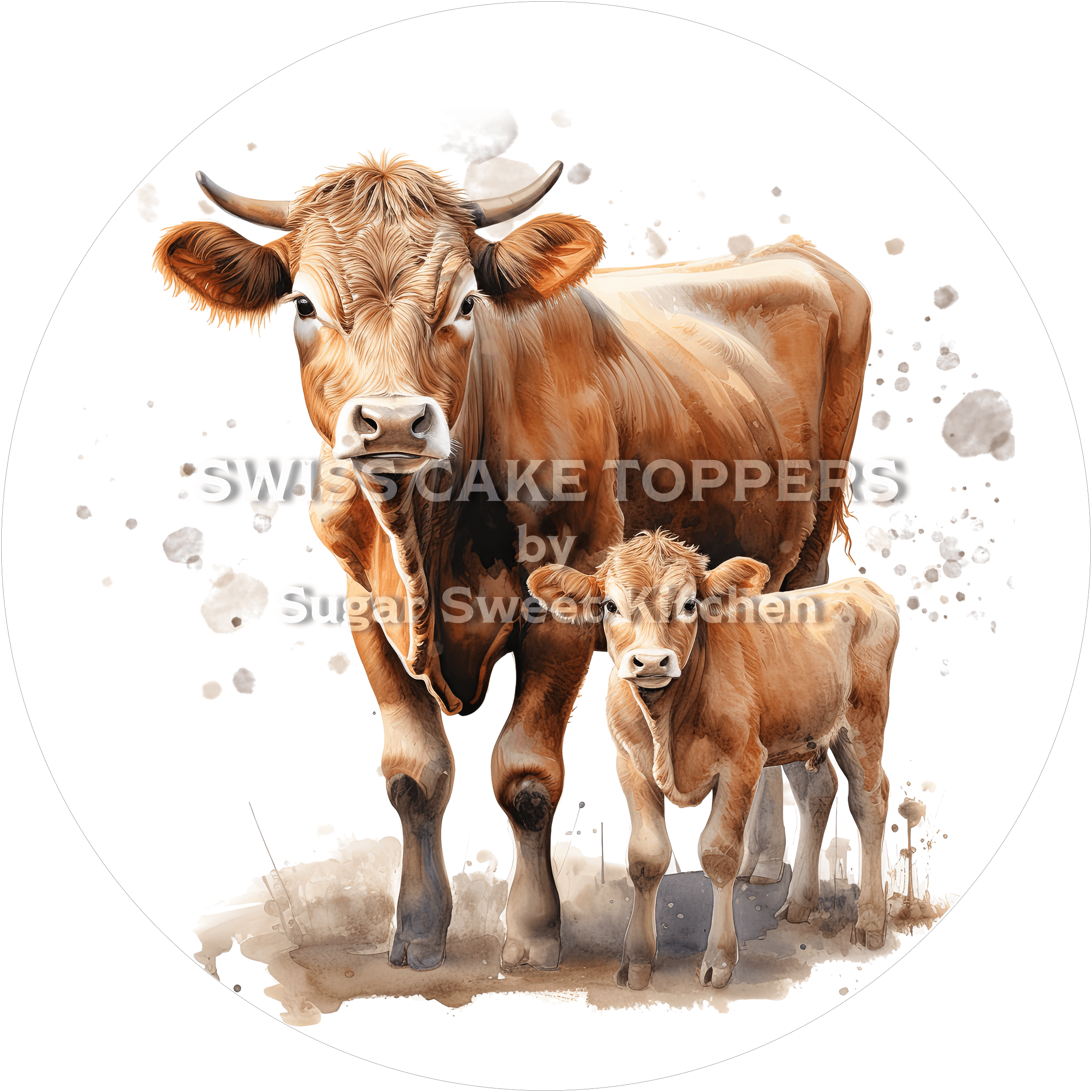 Einmaliger Kuh-Tortenaufleger6 - personalisierbar - Fondant- Torten- & Cupcakeaufleger Sugar Sweet Kitchen