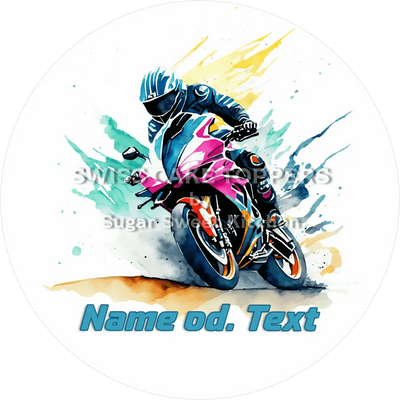 Einmaliger Moto-Racing-Tortenaufleger3 mit Name od. Text