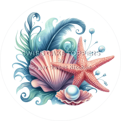 Einmaliger Muschel-Tortenaufleger5- personalisierbar