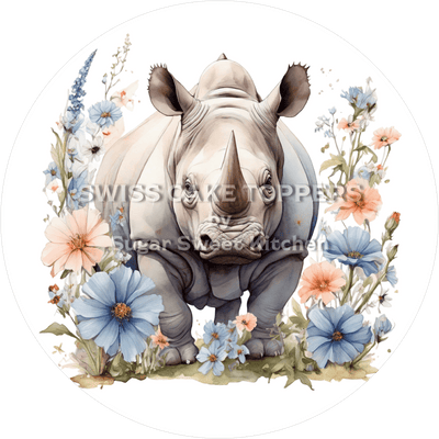 Einmaliger Nashorn-Tortenaufleger2 - personalisierbar