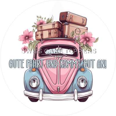 Einmaliger Reise-Tortenaufleger - personalisierbar