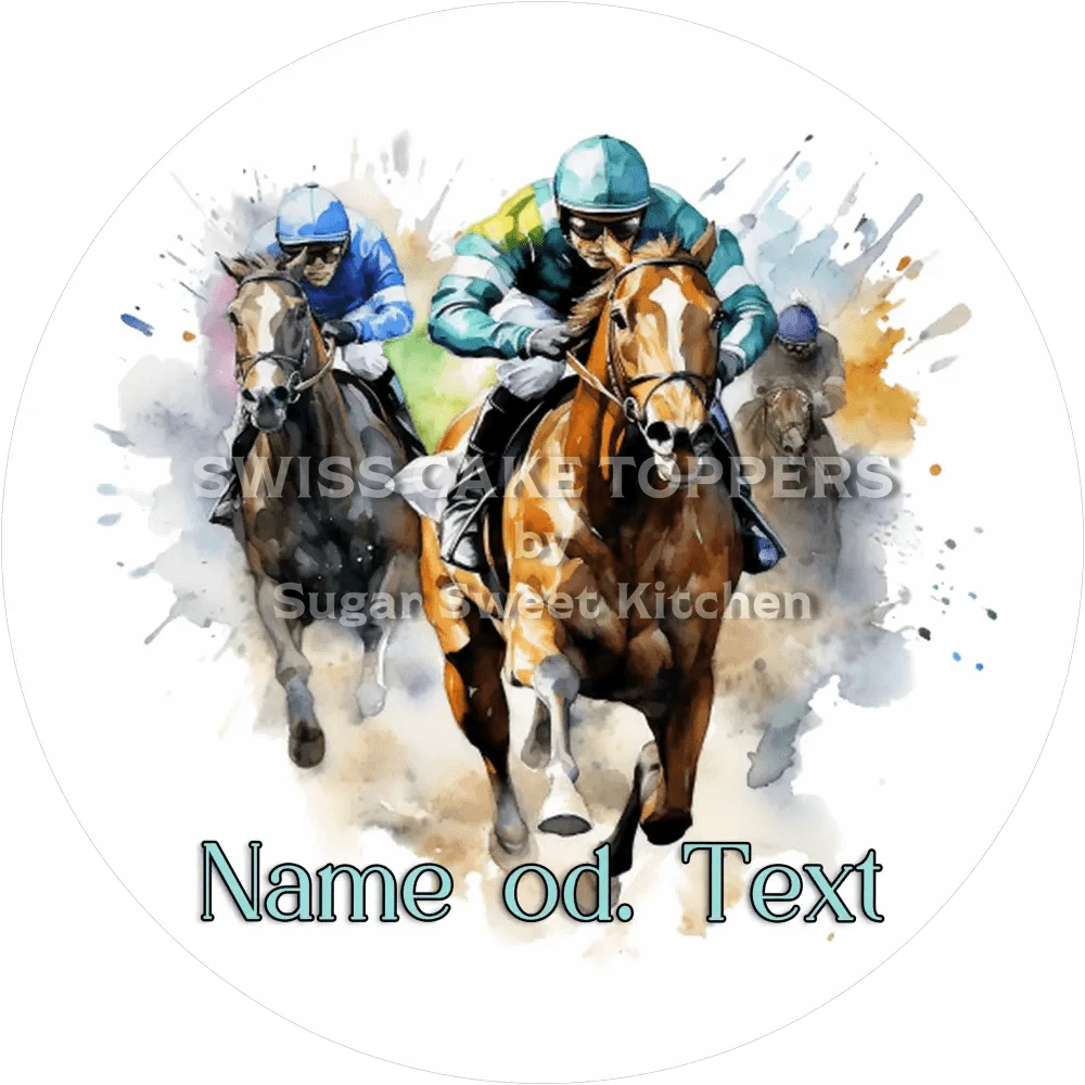 Einmaliger Reiter-Tortenaufleger1 mit Name od. Text - Fondant- Torten- & Cupcakeaufleger Sugar Sweet Kitchen