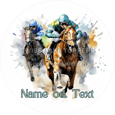 Einmaliger Reiter-Tortenaufleger1 mit Name od. Text