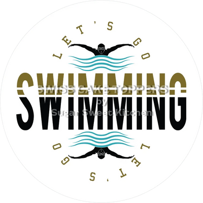 Einmaliger Schwimmer-Tortenaufleger2 -  personalisierbar