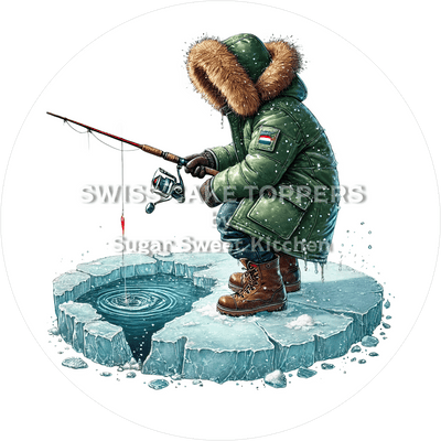 Einmaliger Tortenaufleger Eisfischen2- personalisierbar