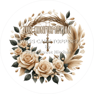 Einmaliger Tortenaufleger Konfirmation2 - personalisierbar