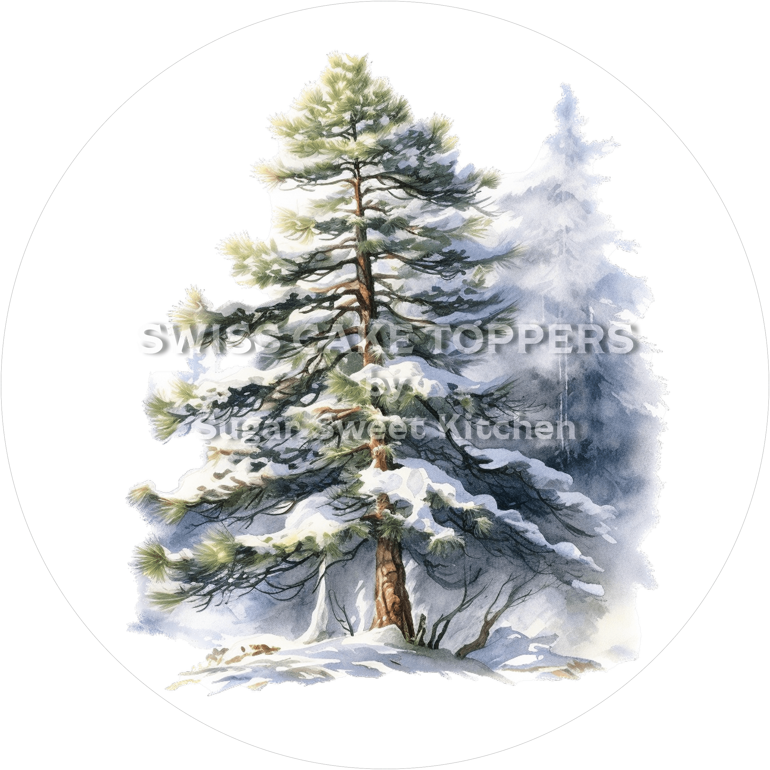 Einmaliger Tortenaufleger mit Bäumen1 - personalisierbar - Fondant- Torten- & Cupcakeaufleger Sugar Sweet Kitchen