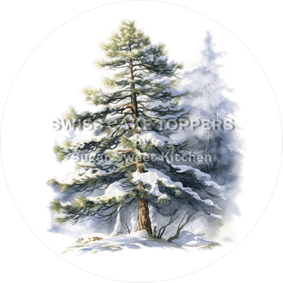Einmaliger Tortenaufleger mit Bäumen1 - personalisierbar