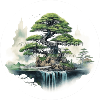 Einmaliger Tortenaufleger mit Bäumen7 - personalisierbar