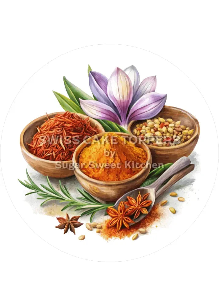 Einmaliger Tortenaufleger mit Gewürzen2 - personalisierbar - Fondant- Torten- & Cupcakeaufleger Sugar Sweet Kitchen