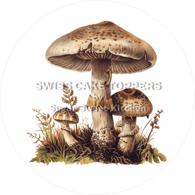 Einmaliger Tortenaufleger mit Pilzen1 - personalisierbar