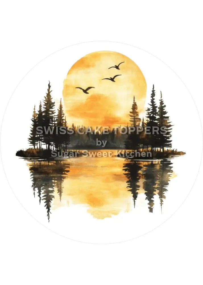 Einmaliger Tortenaufleger mit Seen- & Flussmotiven11 - personalisierbar - Fondant- Torten- Cupcakeaufleger Sugar Sweet