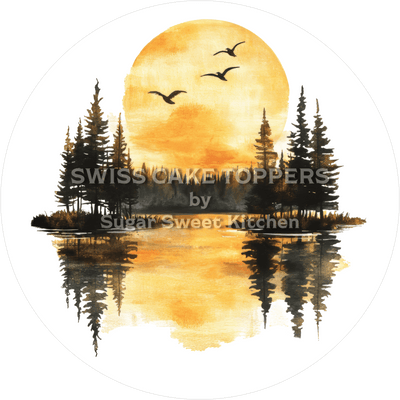 Einmaliger Tortenaufleger mit Seen- & Flussmotiven11 - personalisierbar