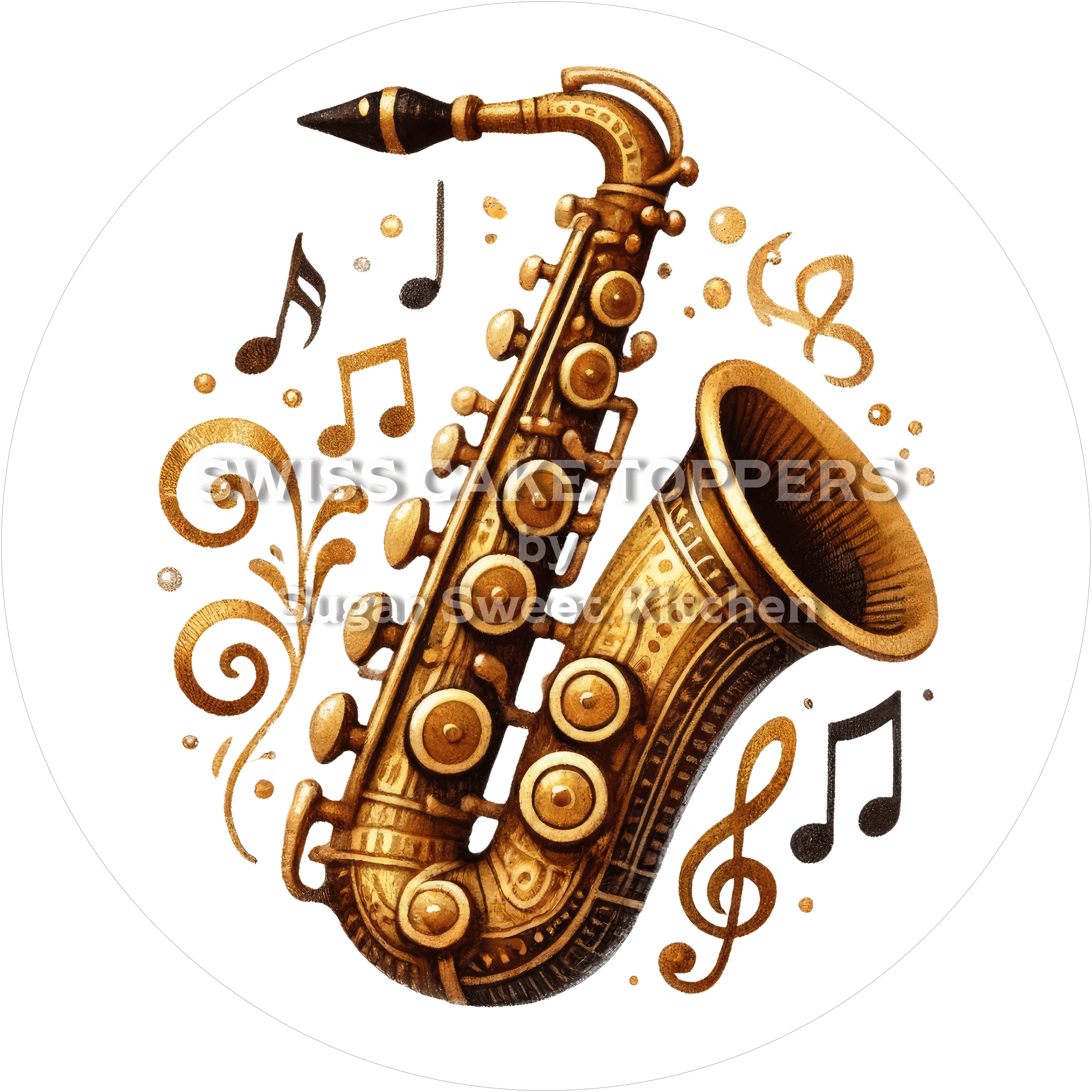 Einmaliger Tortenaufleger Musik9 - personalisierbar - Fondant- Torten- & Cupcakeaufleger Sugar Sweet Kitchen