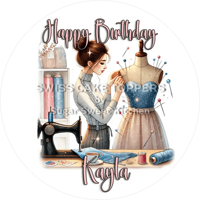 Einmaliger Tortenaufleger Nähen2 mit Namen od. Text