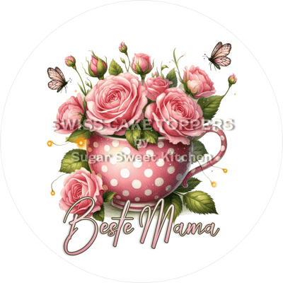 Einmaliger Tortenaufleger zum Muttertag - Flower20 - personalisierbar