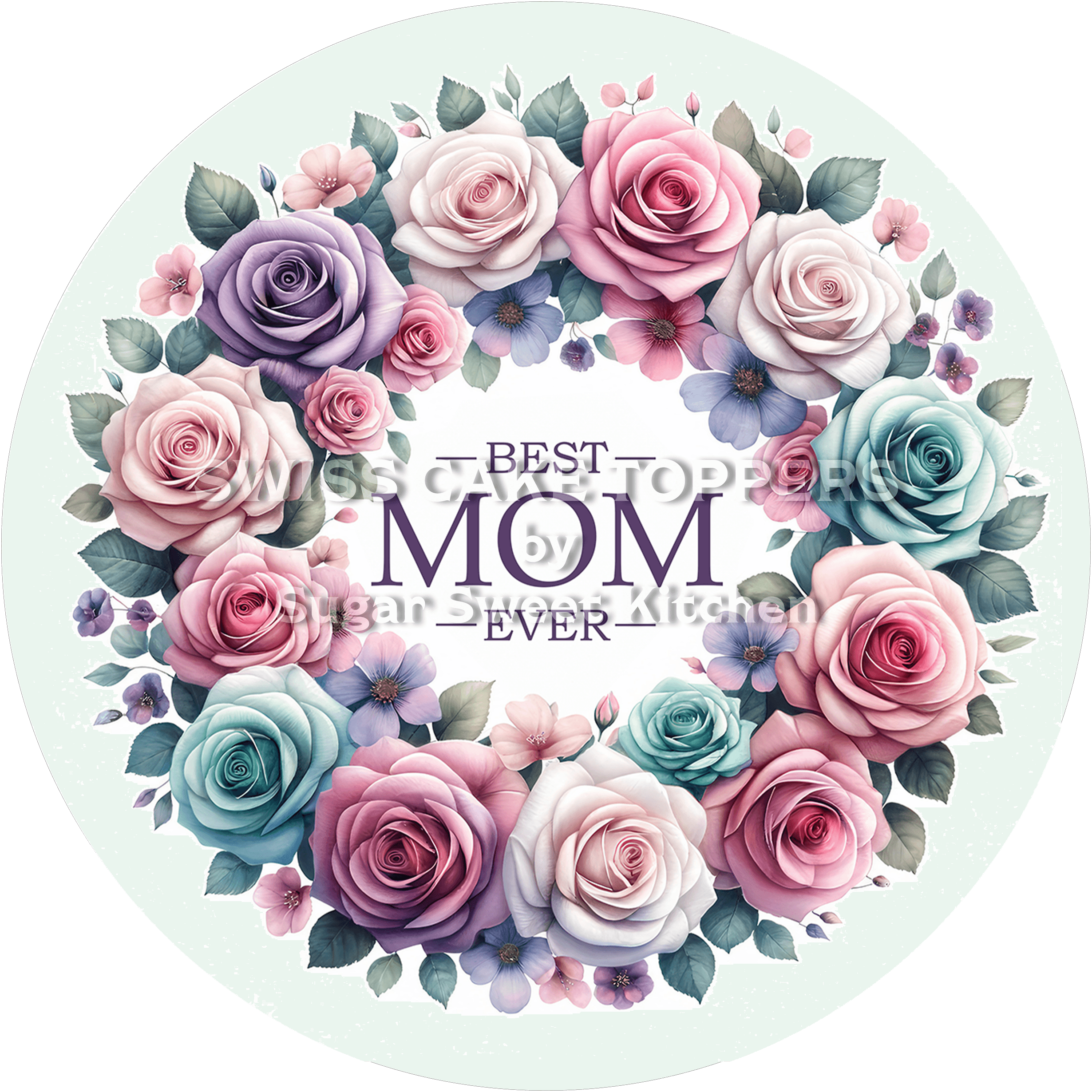 Einmaliger Tortenaufleger zum Muttertag2 - personalisierbar - Fondant- Torten- & Cupcakeaufleger Sugar Sweet Kitchen