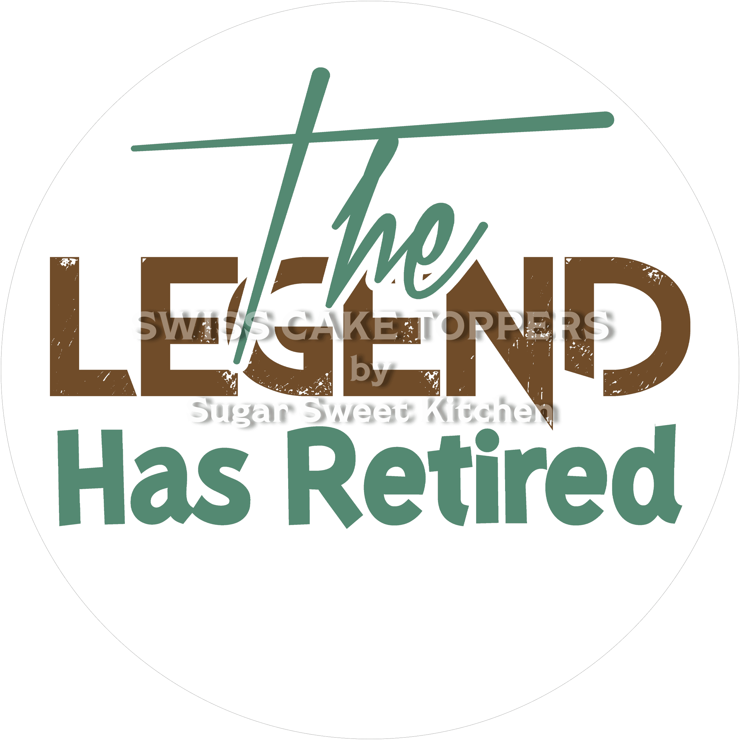 Einmaliger Tortenaufleger zur Pensionierung5 - personalisierbar - Fondant- Torten- & Cupcakeaufleger Sugar Sweet Kitchen